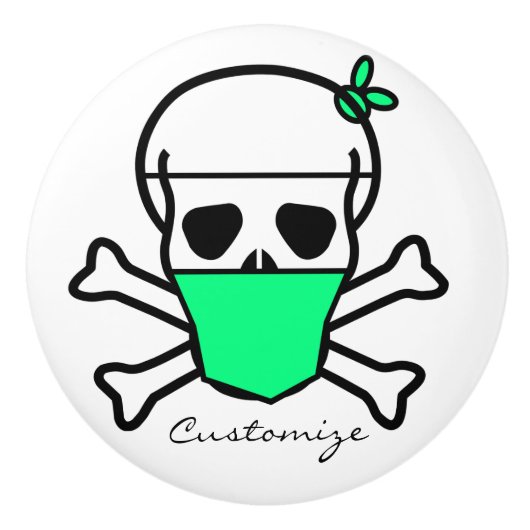 Maske für Schädeltrage Thunder_Cove Keramikknauf (Vorderseite)