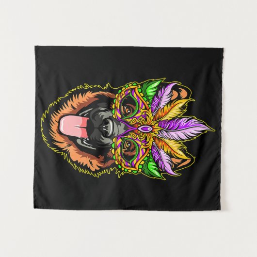 Maske German Shepherd Wandteppich (Vorderseite (Horizontal))