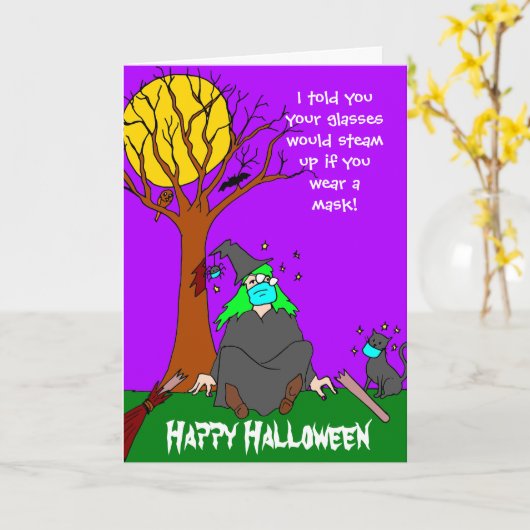 Maske Halloween Karte (Gelbe Blume)