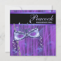 Maske Lila PfauenFeathers Masquerade Party