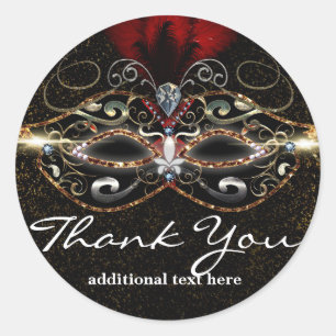 Maske Maskerade Rot Elegant Party Geschenk Aufkleb Runder Aufkleber