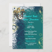 Maske Masquerade venezianisch mardi gras Party Einladung (Rückseite)