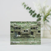 Maske Mayan Jaguar Temple Lamanai Belize Postkarte (Stehend Vorderseite)