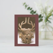 Maske mit antler-amerikanischer Kunst Postkarte (Stehend Vorderseite)
