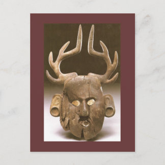 Maske mit antler-amerikanischer Kunst Postkarte