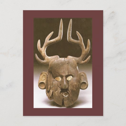 Maske mit antler-amerikanischer Kunst Postkarte (Vorderseite)