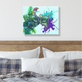 Maske — Pfau Leinwanddruck (Insitu (Schlafzimmer))