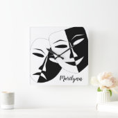 Maske Quadratische Wanduhr (Zuhause)