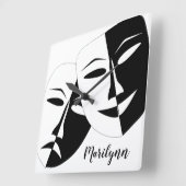 Maske Quadratische Wanduhr (Winkel)
