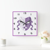 Maske Quadratische Wanduhr (Zuhause)