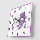 Maske Quadratische Wanduhr (Winkel)