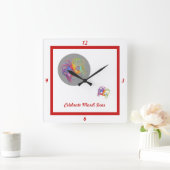 Maske: Quadratische Wanduhr (Zuhause)
