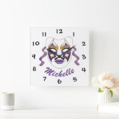 Maske Quadratische Wanduhr (Zuhause)