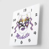 Maske Quadratische Wanduhr (Winkel)