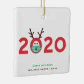 Maske Rentier 2020 Custom Red Green Ornament (Rechts)
