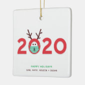 Maske Rentier 2020 Custom Red Green Ornament (Links)