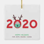 Maske Rentier 2020 Custom Red Green Ornament (Rückseite)