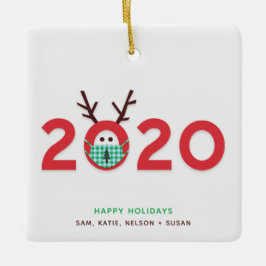 Maske Rentier 2020 Custom Red Green Ornament