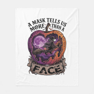 Maske sagt uns mehr als Gesicht Halloween Hexe Apf Fleecedecke