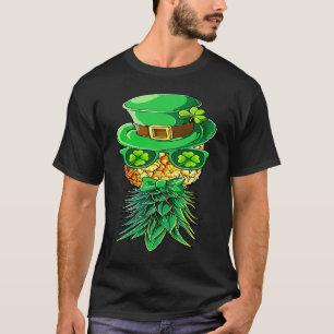 Maske Schwenkbar Umgedreht Ananas Kleeblatt St Pat T-Shirt