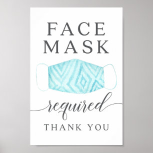 Maske tragen - Maske erforderlich - Blaumaske Poster
