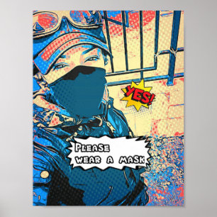 Maske tragen poster