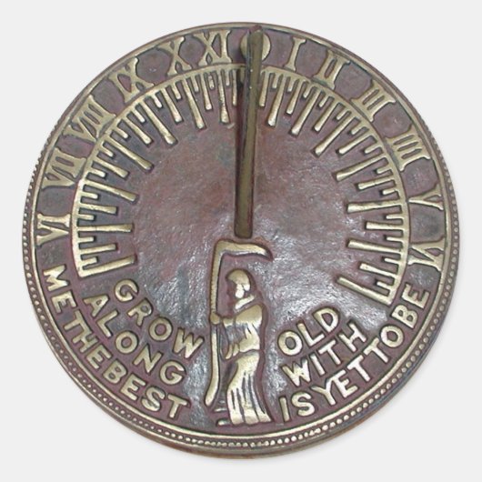 Maske, Uhr Runder Aufkleber (Vorderseite)