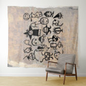Maske und Adresse Petroglypsche Sammlung Wandteppich (Beispiel (Horizontal))