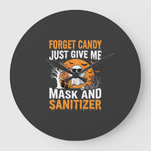 Maske und Desinfektionsmittel Halloween-Geisterdes Große Wanduhr