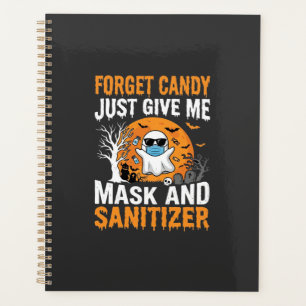 Maske und Desinfektionsmittel Halloween-Geisterdes Planer