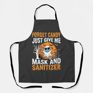 Maske und Desinfektionsmittel Halloween-Geisterdes Schürze
