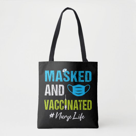 Maske und geimpfte Krankenschwester Tasche (Vorderseite)