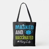 Maske und geimpfte Krankenschwester Tasche (Rückseite)