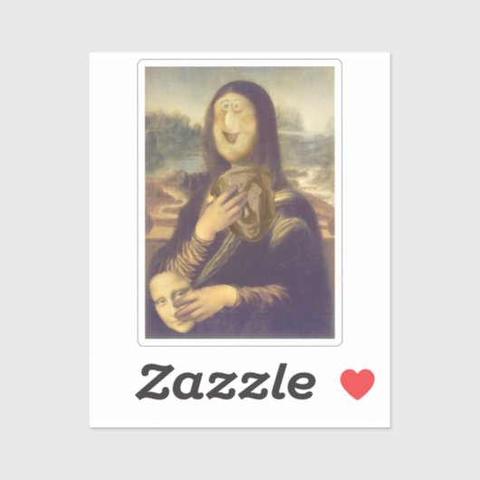 Maske Unentschlossene Mona Lisa Aufkleber (Blatt)
