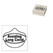 Maske Vermeiden lange Covid 2 x 2" Gummi Briefmark Gummistempel (Stempel)