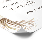 Maske Wearing Hochzeitpampas Grass-Zeichen Poster (Ecke)