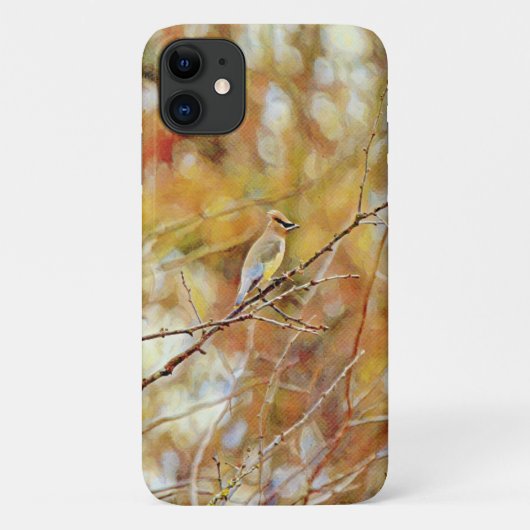 Masked Bird Cedar Waxwing Art Phone Case (Rückseite)