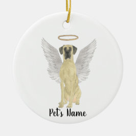 Masked Fawn Great Dane Beileid Memorial Keramik Ornament