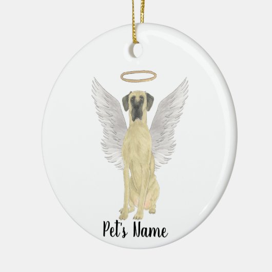 Masked Fawn Great Dane Beileid Memorial Keramik Ornament (Links)