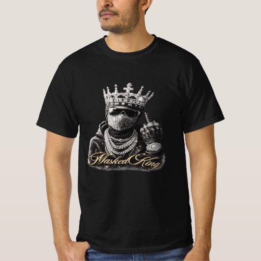 Masked King Streetwear Graphic T-Shirt (Vorderseite)
