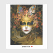 Masked Lady Fantasy Art Aufkleber (Blatt)
