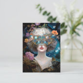 Masked Lady Fantasy Art Postkarte (Stehend Vorderseite)