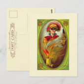 Masked Lady Halloween Greetings Postkarte (Vorne/Hinten)