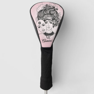 Masked Lady Theater Gemini Zodiac Symbol Golf Headcover