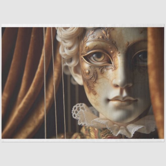 Masked Marionette Decoupage | Reispapier | Seidenpapier (Vorderseite)