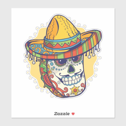 Masked Mexican Taco Funny Aufkleber (Blatt)