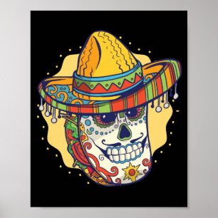 Masked Mexican Taco Funny Poster