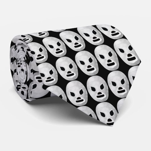 Masked Mexican Wrestler Patterned Tie Krawatte (Gerollt)