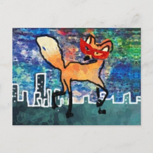 Masked Red Fox Postkarte (Vorderseite)