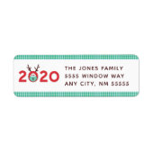 Masked Reindeer 2020 Custom Holiday Rücksendeadres (Vorne)